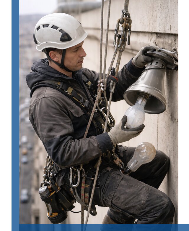 Замена ламп на высоте в Устях-Куте профессионально и быстро