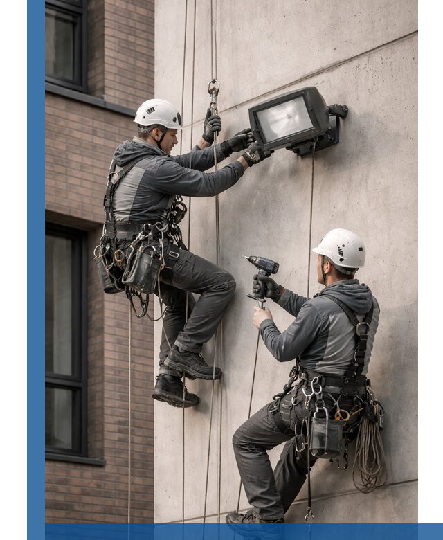 Профессиональный монтаж фасадных прожекторов в Устях-Куте под ключ