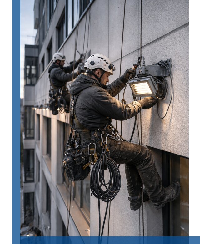 Монтаж фасадного освещения в Устях-Куте установка и подключение