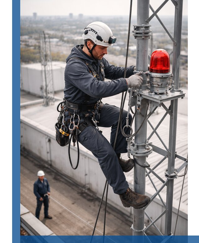 Монтаж заградительных огней и обслуживание объектов в Устях-Куте