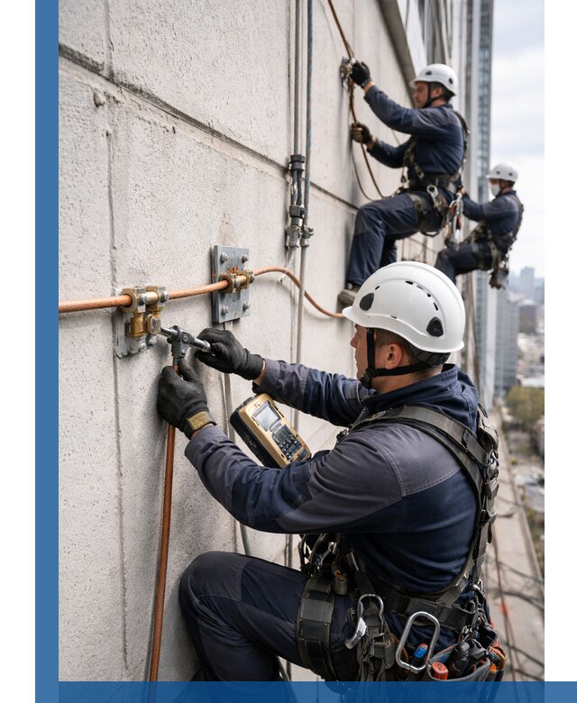 Монтаж системы заземления здания и молниезащиты в Устях-Куте