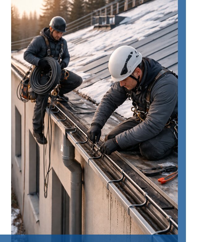 Монтаж греющего кабеля на кровле в Устях-Куте от 463 р. | ВЫСОТНИК-Утк