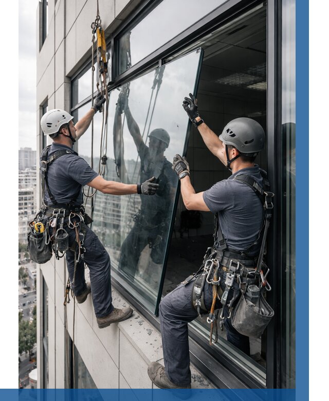 Замена стеклопакетов на высоте в Устях-Куте от 5663 р. | ВЫСОТНИК-Утк