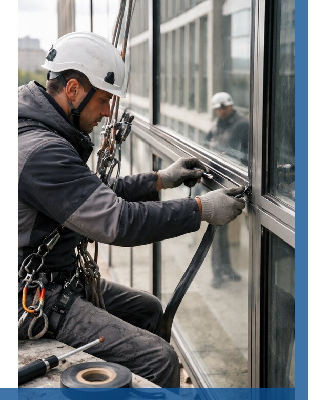 Ремонт витражных конструкций в Устях-Куте от 3604 р. | ВЫСОТНИК-Утк