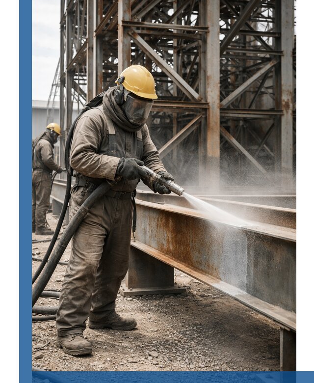 Пескоструйная очистка металлоконструкций в Устях-Куте промышленная