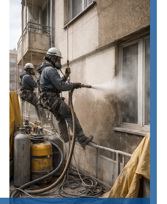 Пескоструйная очистка фасада в Устях-Куте от 669 р. | ВЫСОТНИК-Утк