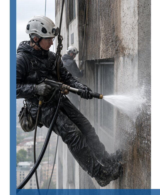 Гидроструйная очистка фасадов и конструкций в Устях-Куте