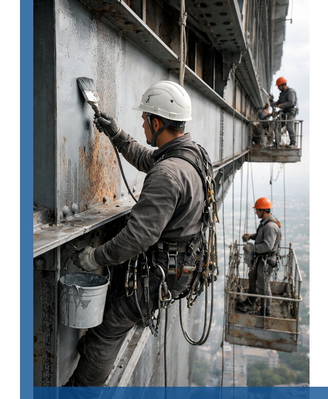 Покраска металлоконструкций на высоте в Устях-Куте профессионально