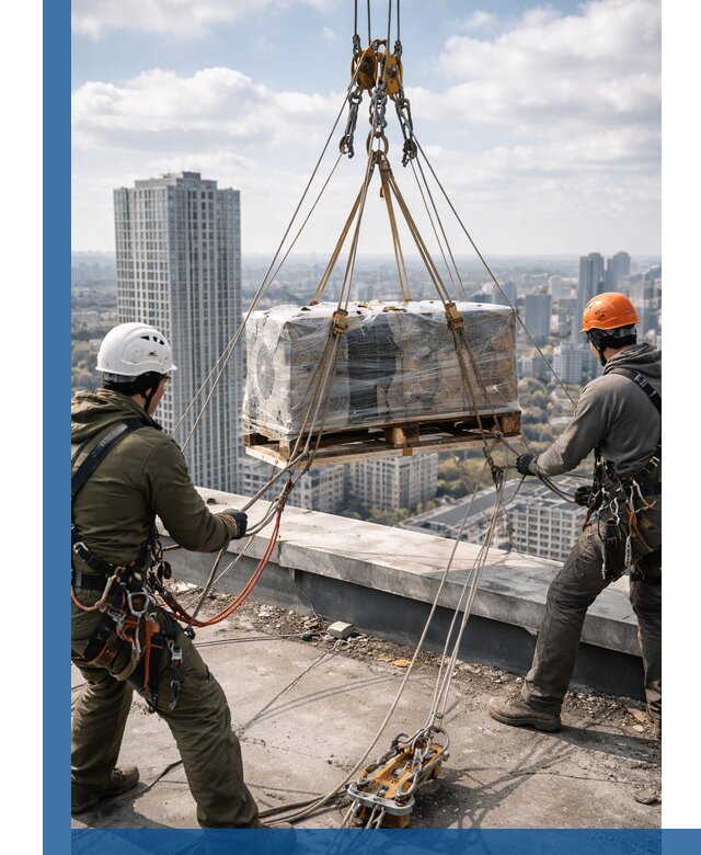 Подъем и монтаж крупногабаритных грузов на крышу в Устях-Куте