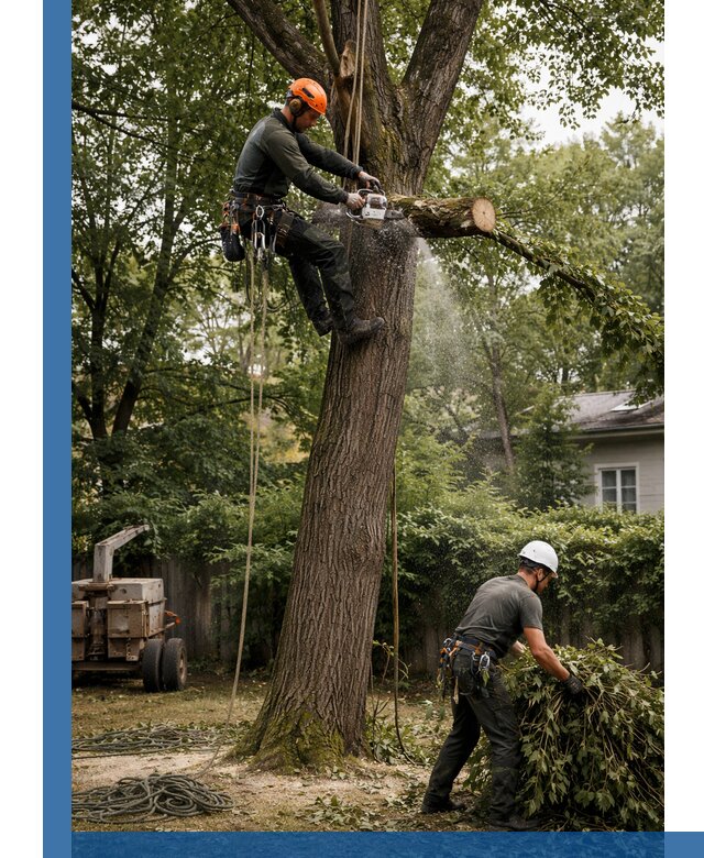Кронирование деревьев в Устях-Куте, безопасная высотная обрезка