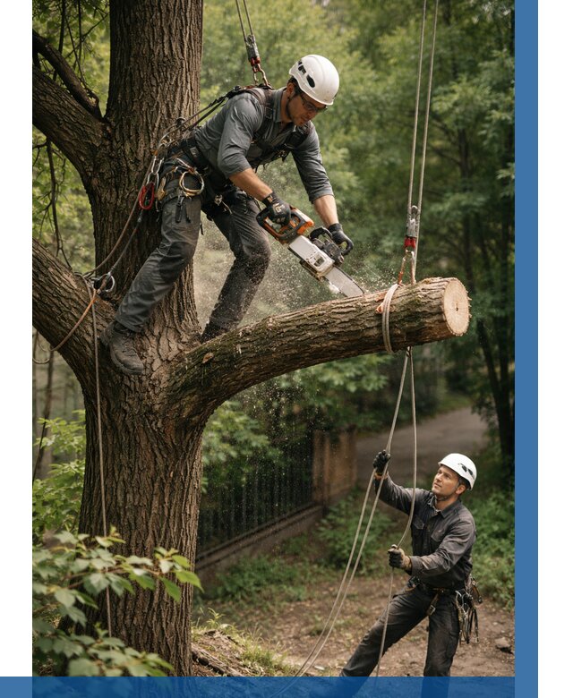 Спил деревьев альпинистами в Устях-Куте от 8238 р. | ВЫСОТНИК-Утк