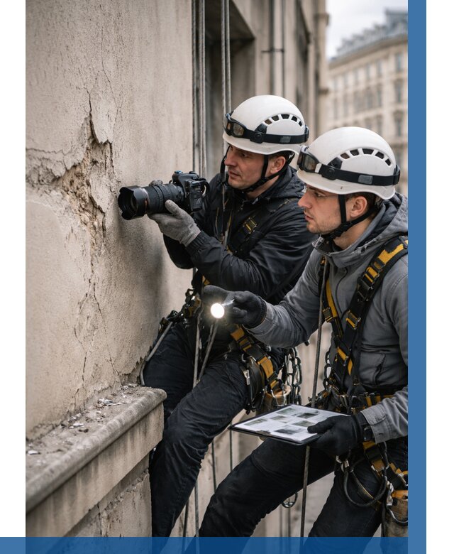 Фотофиксация дефектов фасада в Устях-Куте от 4634 р. | ВЫСОТНИК-Утк