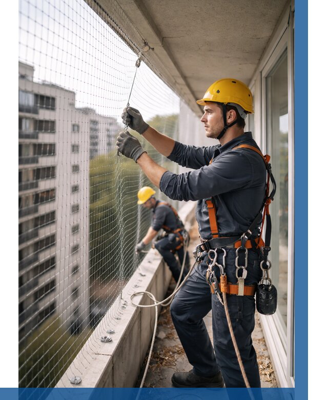 Монтаж сетки от птиц в Устях-Куте от 4634 р. | ВЫСОТНИК-Утк