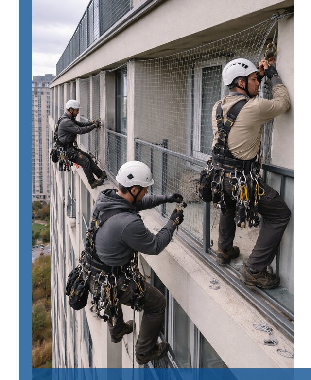 Профессиональный монтаж защитной сетки от птиц в Устях-Куте